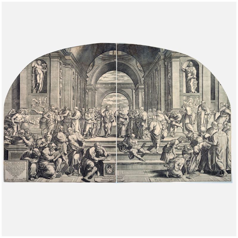 Oselli, Gaspare (wohl) (um 1536 - nach 1580), Raffaels Schule von Athen, 1617
