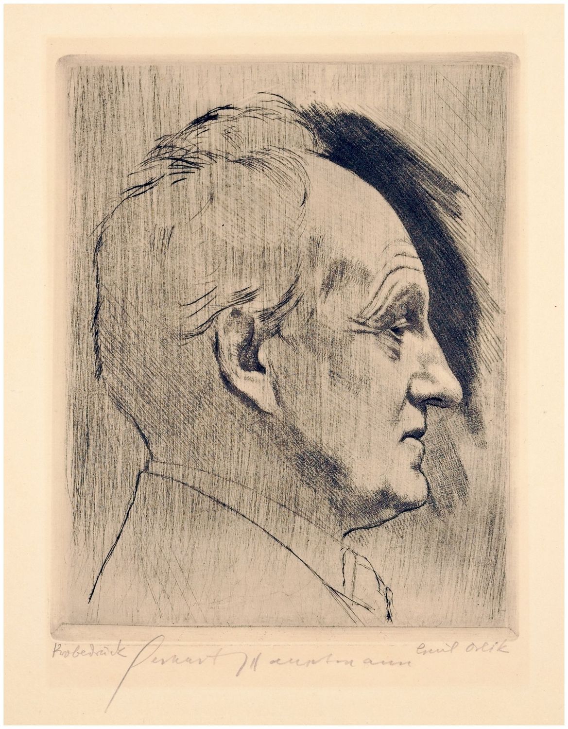 Orlik, Emil (1870-1932), Gerhard Hauptmann, 1922