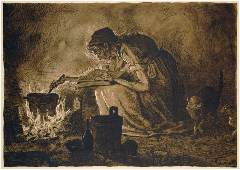 Thoma, Hans (1839-1924), Hexe, um 1900