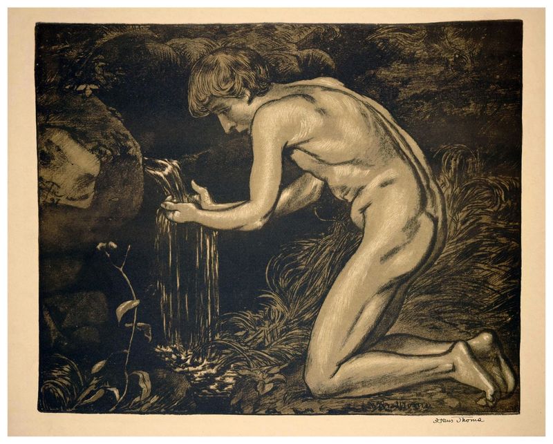 Thoma, Hans (1839-1924), Boy at the source, 1897 Thoma, Hans (1839-1924), Boy at the source, 1897