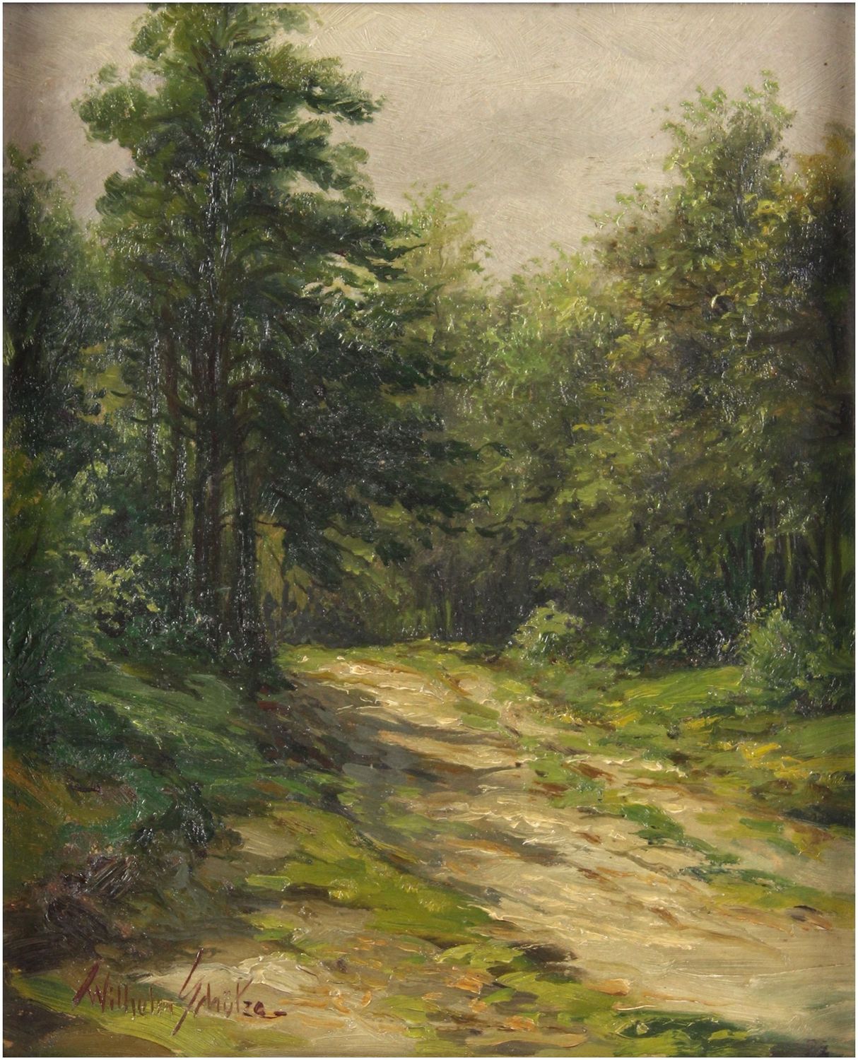 Schütze, Wilhelm (1840-1898), Sonniger Waldweg