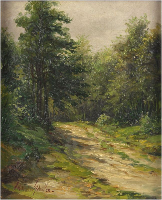 Schütze, Wilhelm (1840-1898), Sonniger Waldweg
