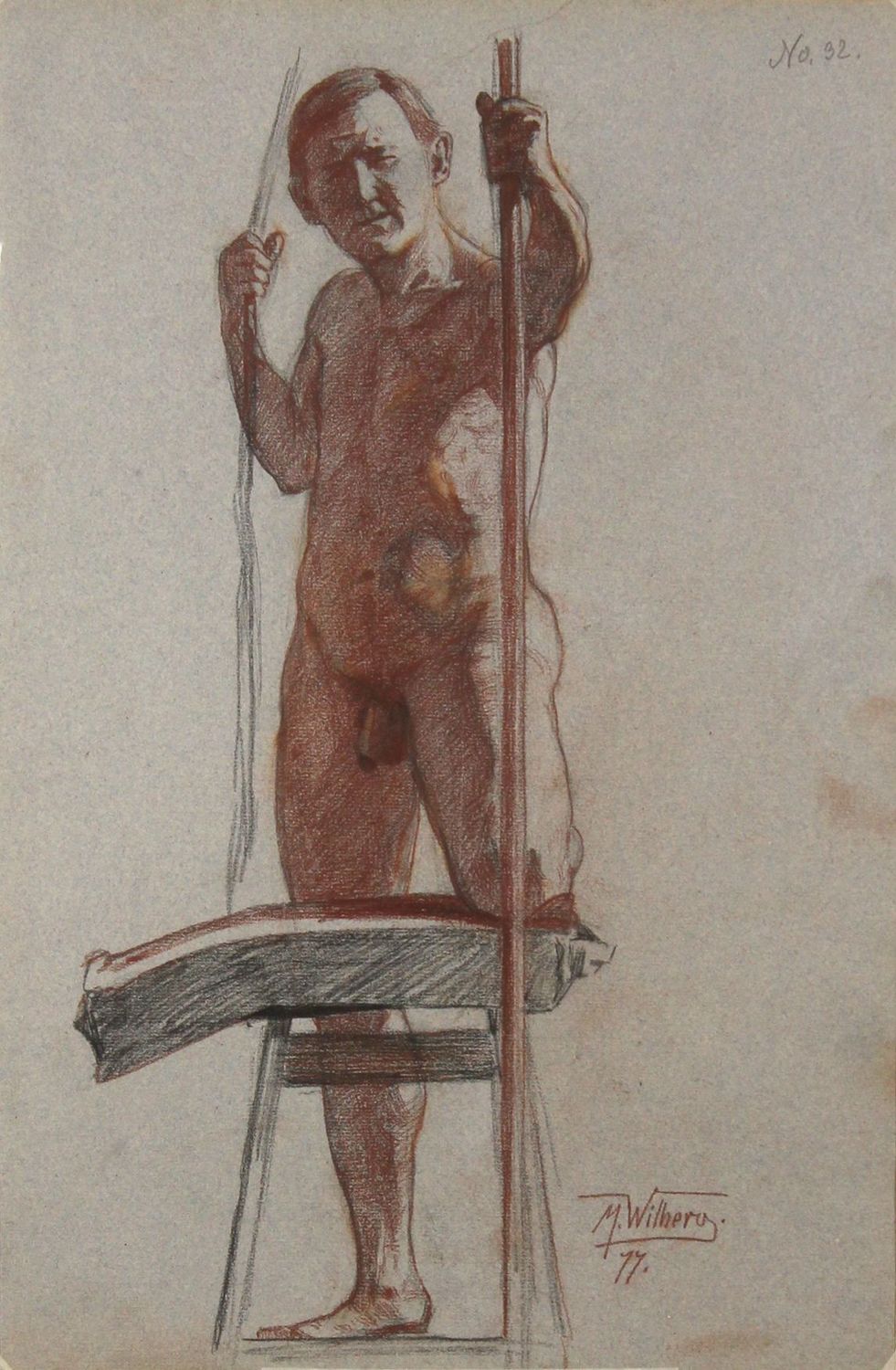 Wilberg, Martin Ludwig (1853-1912), Männlicher Akt, 1877