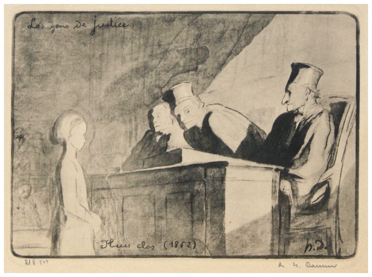 Daumier, Honoré (1808-1879), Huis clos, Les gens de la justice, 1852