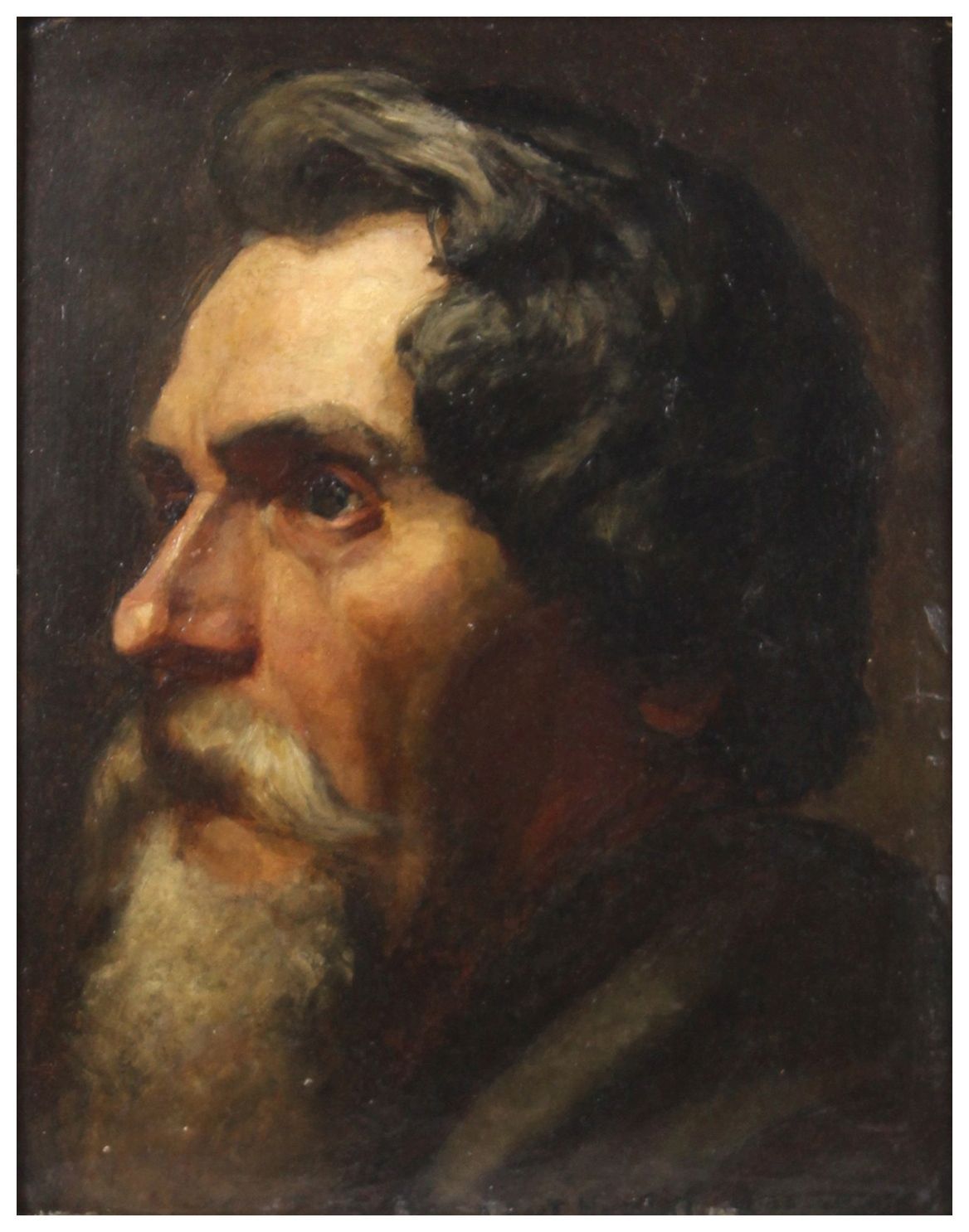 Hertel, Albert (1843-1912), Kopfstudie bei Gegenlicht