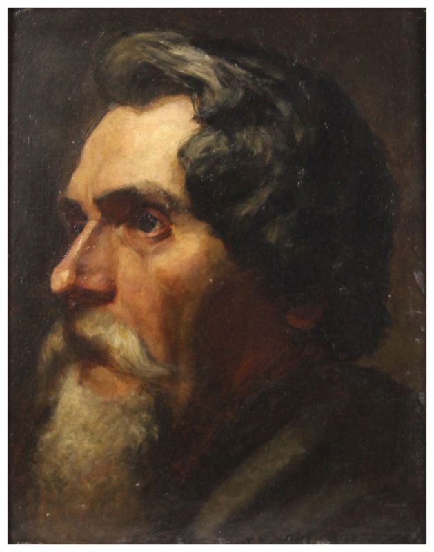 Hertel, Albert (1843-1912), Kopfstudie bei Gegenlicht