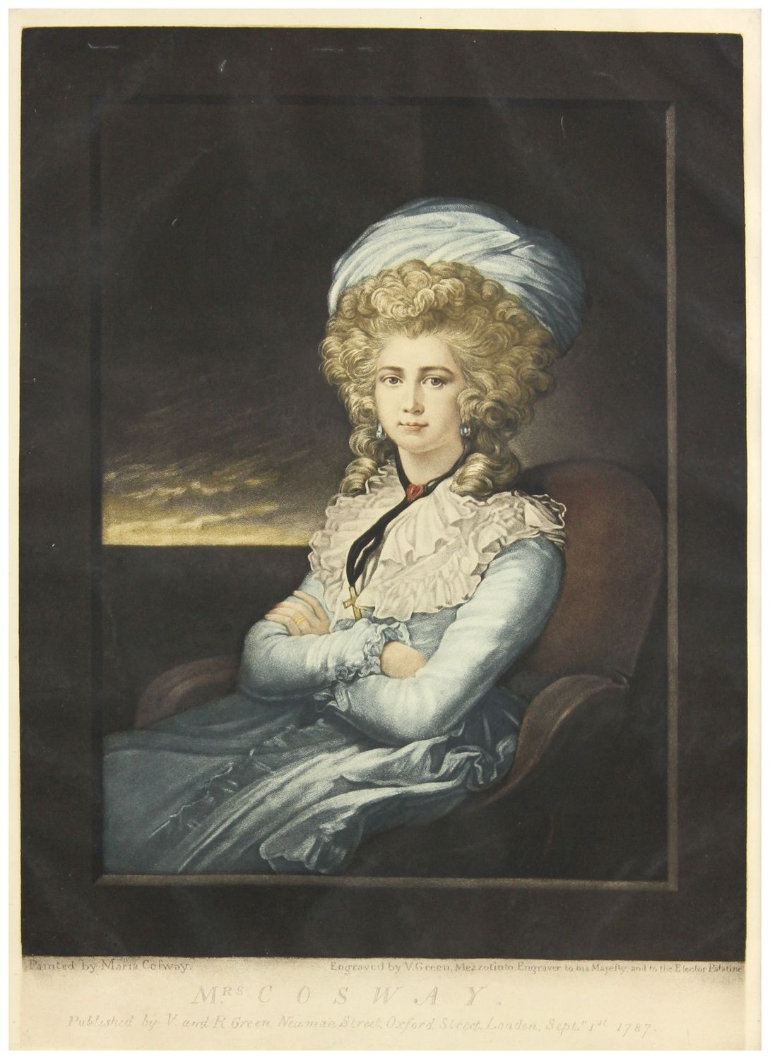 Green, Valentine (1739-1813), Selbstporträt der Malerin Maria Cosway, 1787