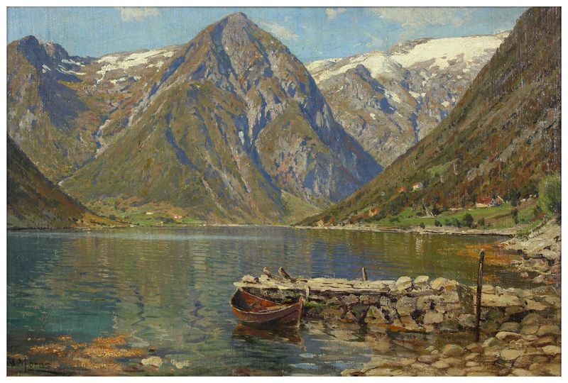 Moras, Walter (1856-1925), Sommerliche Fjordlandschaft