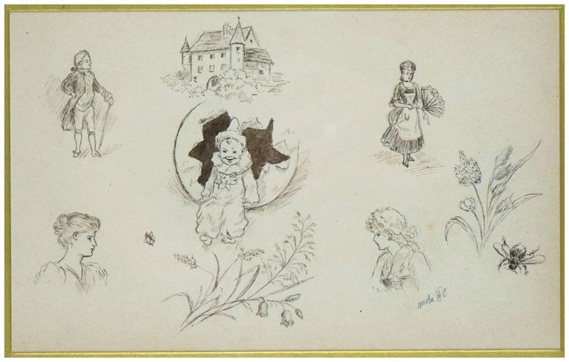 Plückebaum, Meta (1876-1945), Kindlicher Pierrot in einer Märchenwelt