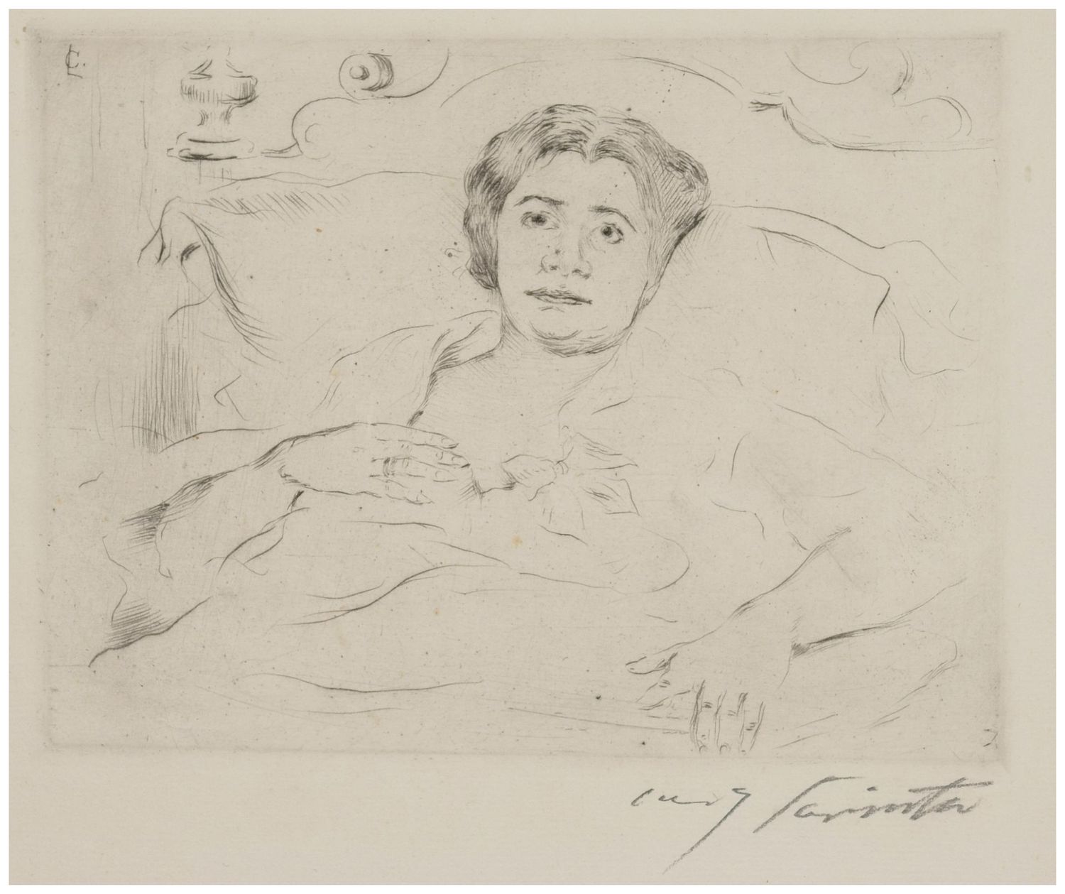 Corinth, Lovis (1858-1925), Im Bett, 1909