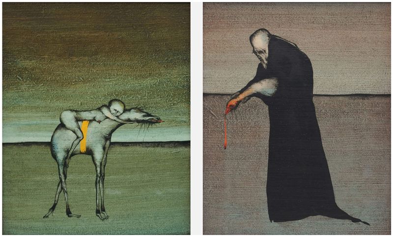 Degenhardt, Gertrude (1940-2025), Zwei phantastische Szenen, 1970