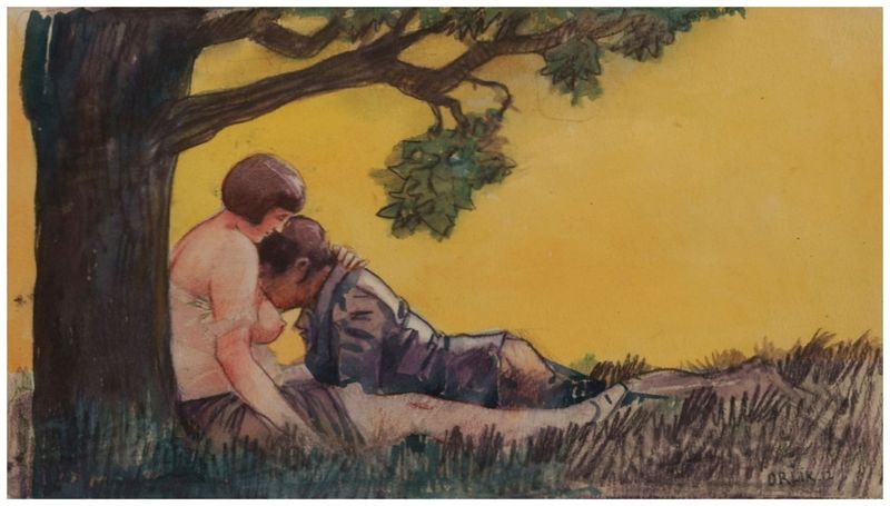 Orlik, Emil (1870-1932), Love Scene Under a Tree, 1912 Orlik, Emil (1870-1932), Love Scene Under a Tree, 1912