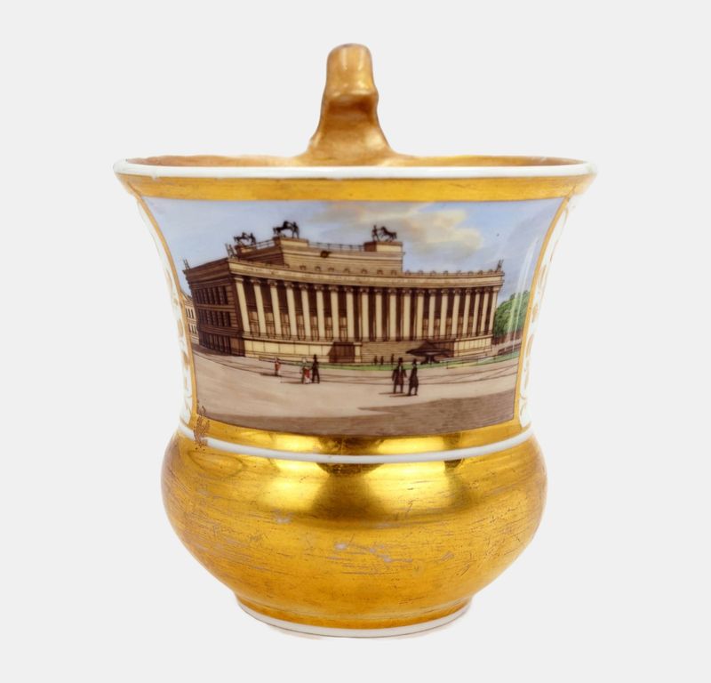 KPM Cup with Berlin veduta of the Altes Museum, c. 1830