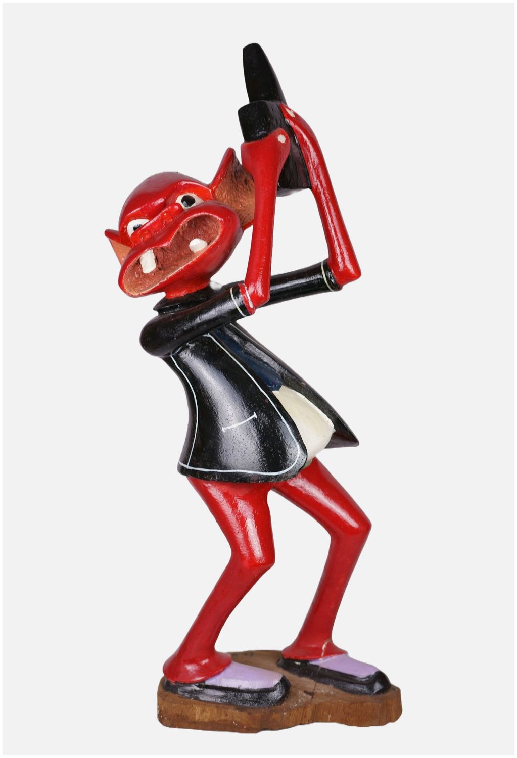 Lilanga, George (1934-2005), Wooden sculpture of a red figure, c. 1995