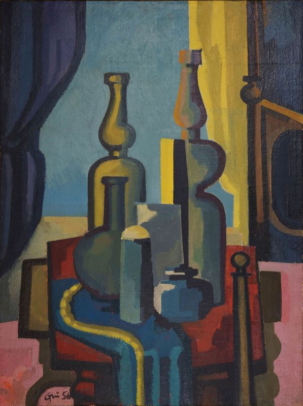 Ev Grüger (1928–2017), Still Life with Bottles, 1956