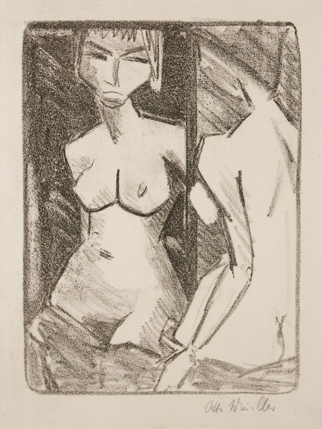 Mueller (1874-1930), Mädchenakt vor dem Spiegel, 1924