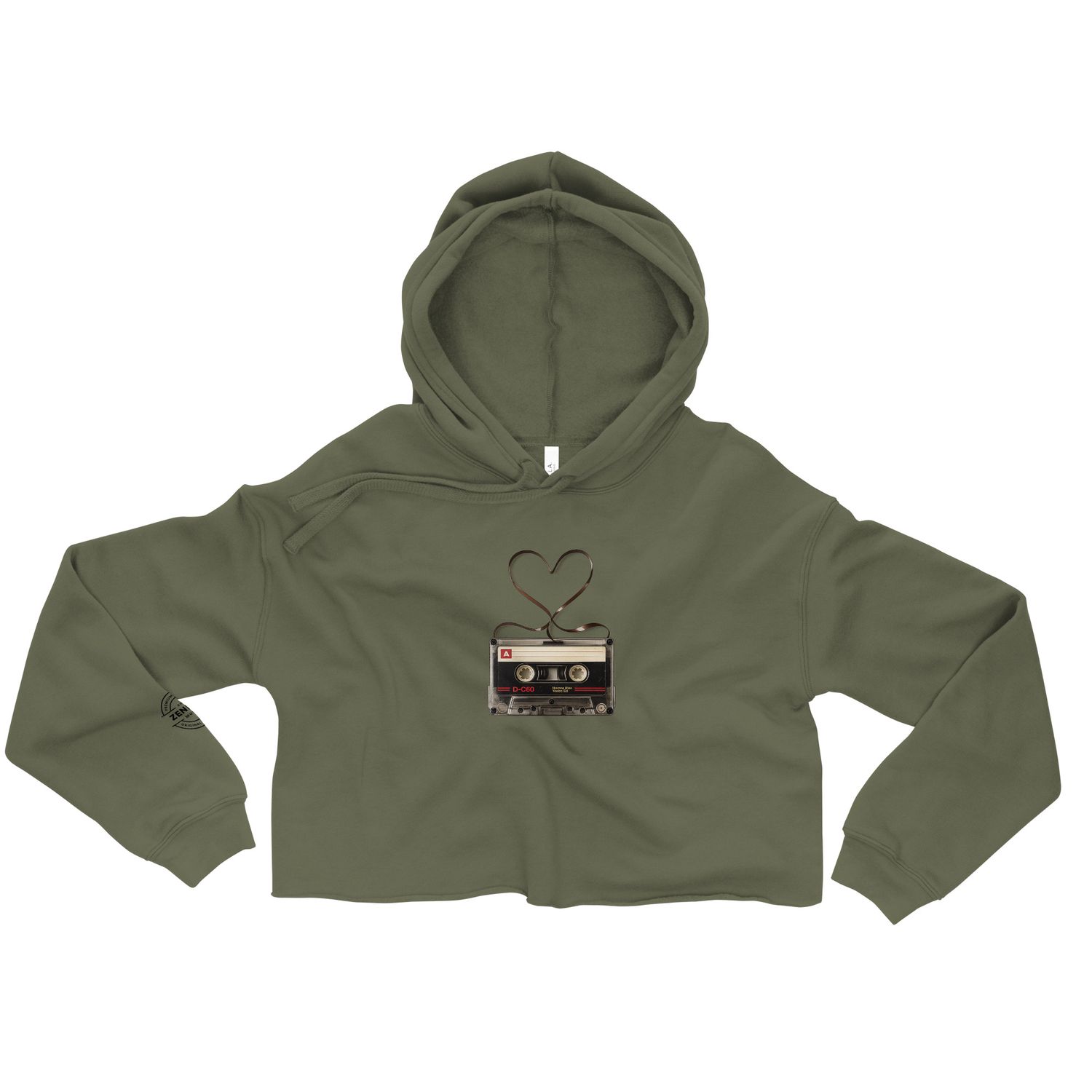 Cassette Heart Cropped Hoodie