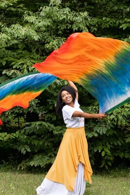 UNDER THE WING. Silk Worship Flags