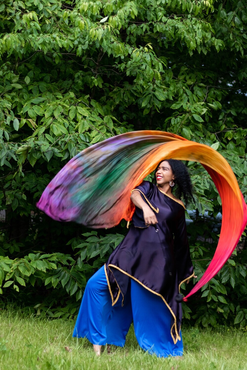 PROPHETICALLY DYED VEIL. Custom Dyed Dance Veil