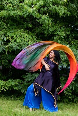 PROPHETICALLY DYED VEIL. Custom Dyed Dance Veil