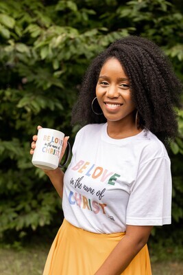 BE LOVE IN THE NAME OF CHRIST: MUG AND T-SHIRT. Gift Set