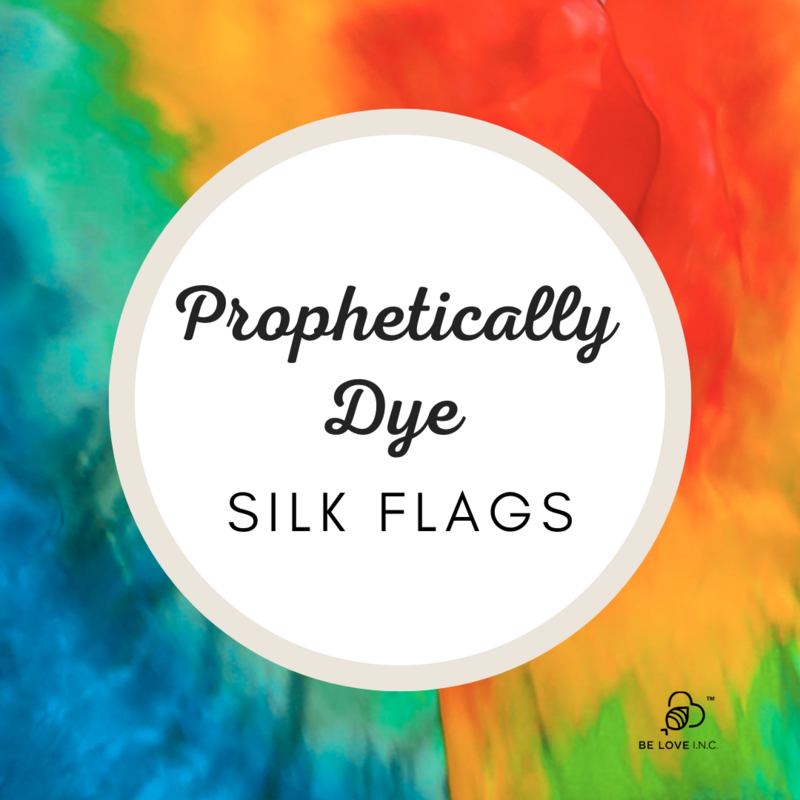 PROPHETICALLY DYED SILK FLAGS. Custom Silk Worship Flags