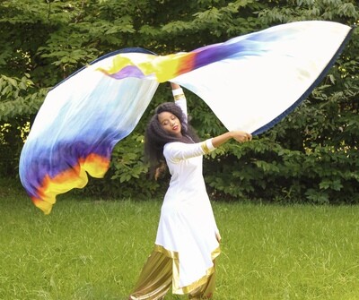 WAVE OF SURRENDER. Silk Worship Flags