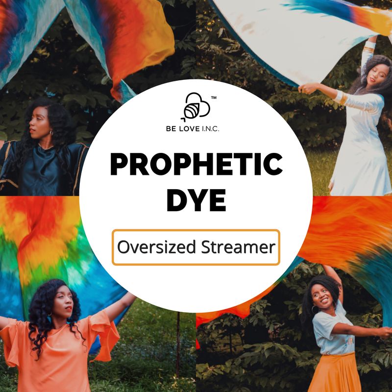 PROPHETICALLY DYED WORSHIP STREAMER. Oversized Streamer