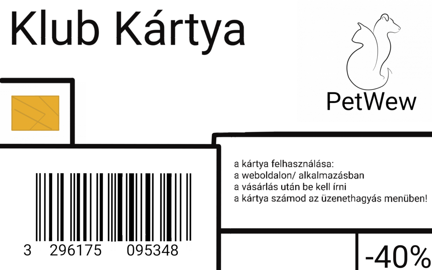 Klub kártya (plasztik)