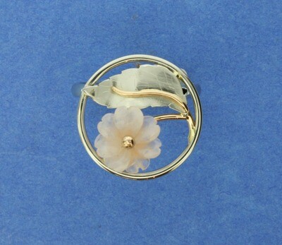 'Cherry Blossom' rose quartz, palladium & 18ct gold Ring