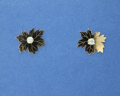 'Maple Leaf' Diamond & 18ct Gold Earrings