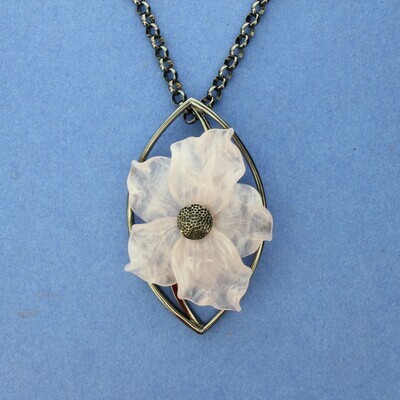 Silver & Rose Quartz Necklace