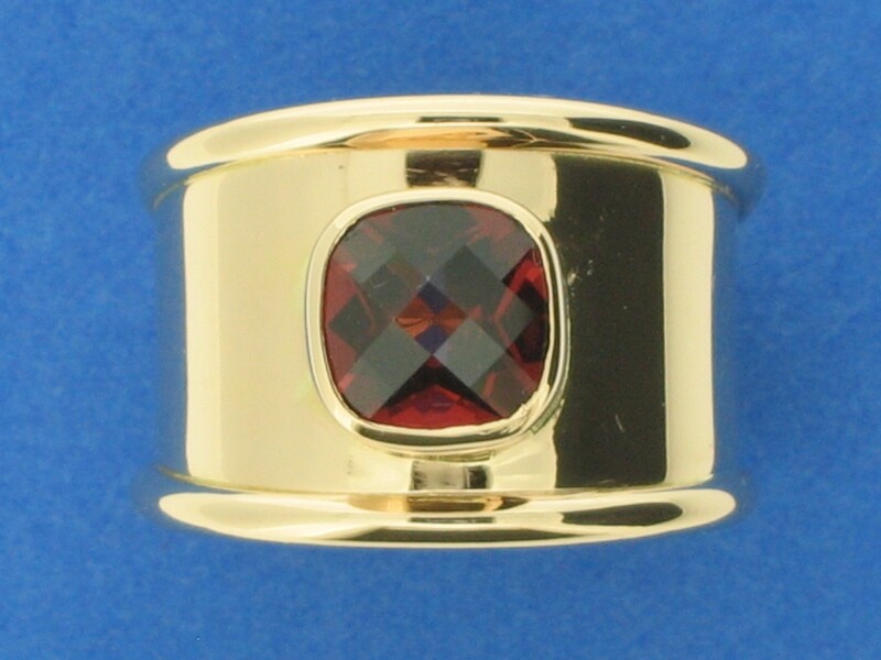 Garnet &amp; 18ct Rose Gold Dress Ring