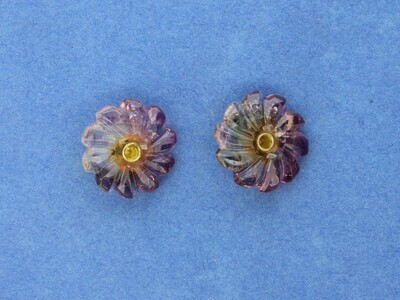 Bi-Colour Tourmaline Flower Earstuds