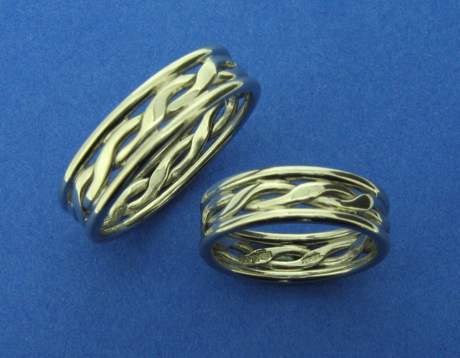 Platinum 4 wire twist Wedding Rings Pair