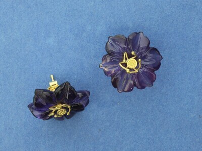 Amethyst flower earstuds