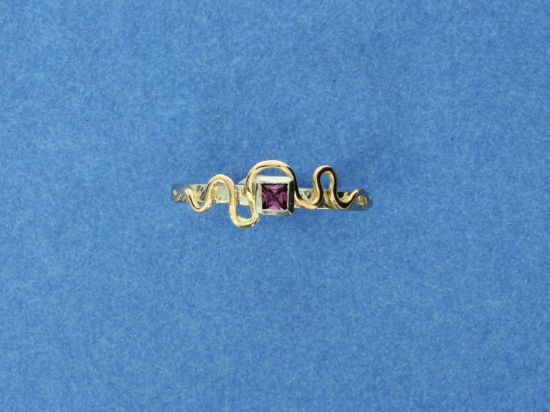 Platinum &amp; 18ct gold delicate Pink  Sapphire Ring