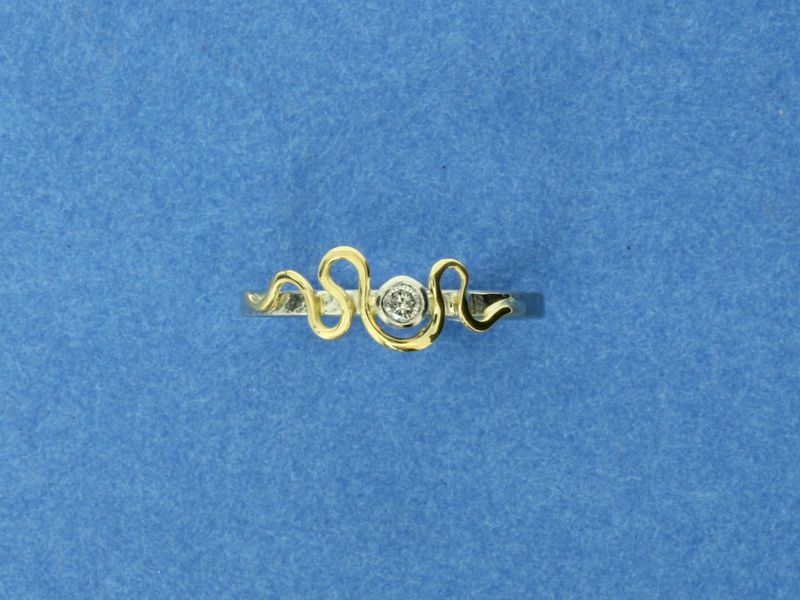 Platinum &amp; 18ct gold delicate Diamond Ring