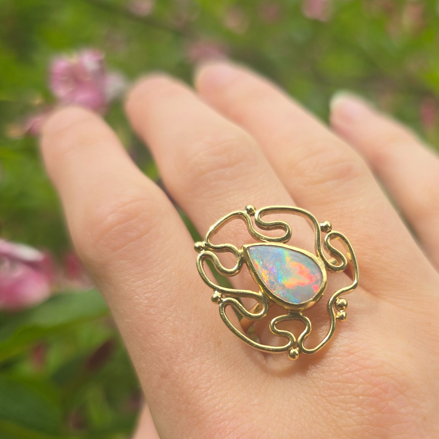 18ct Gold &amp; Opal Dress Ring