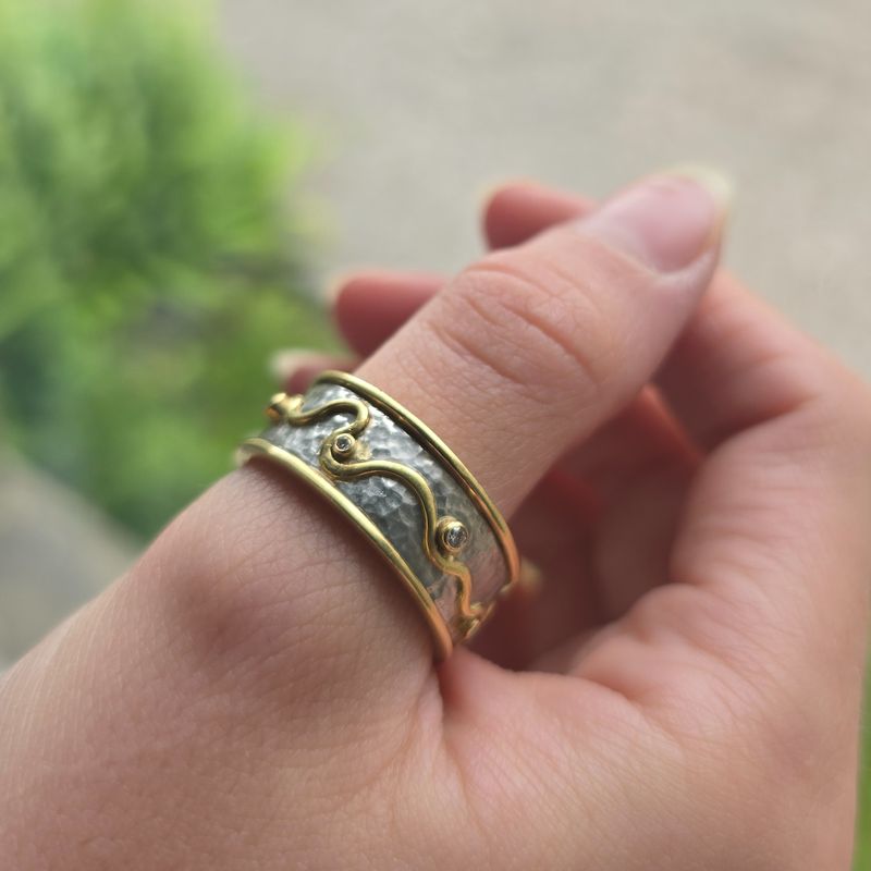 Platinum, 18ct Gold &amp; Diamond Ring