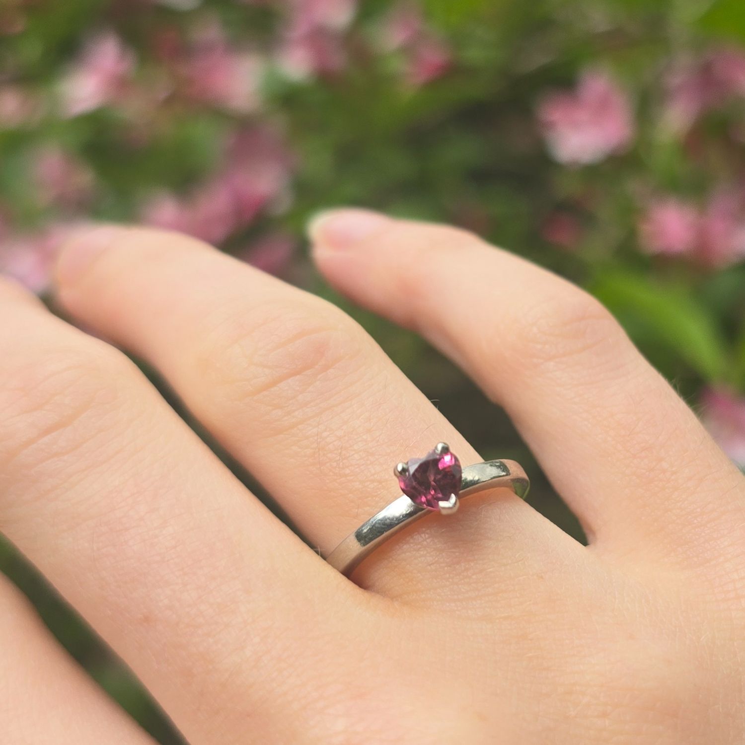 Palladium &amp; Rose Tourmaline Ring