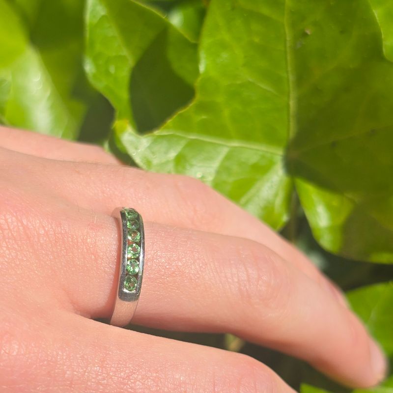 Palladium Ring with Tsavorite Garnets