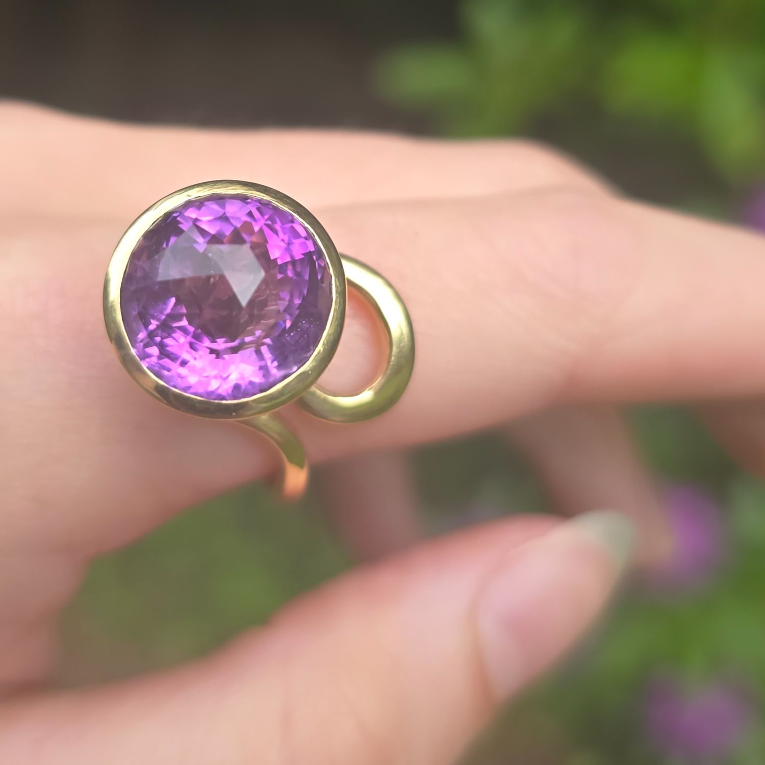 Amethyst &amp; 18ct Gold Dress Ring