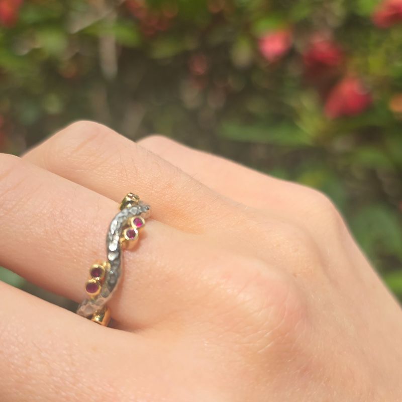 Ruby, 18ct Gold &amp; Palladium Eternity ring