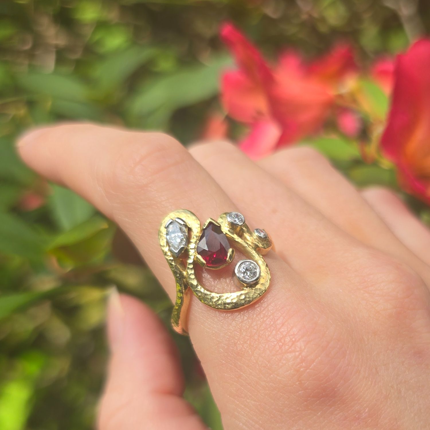 Ruby, Diamond, Platinum &amp; 18ct Gold Ring