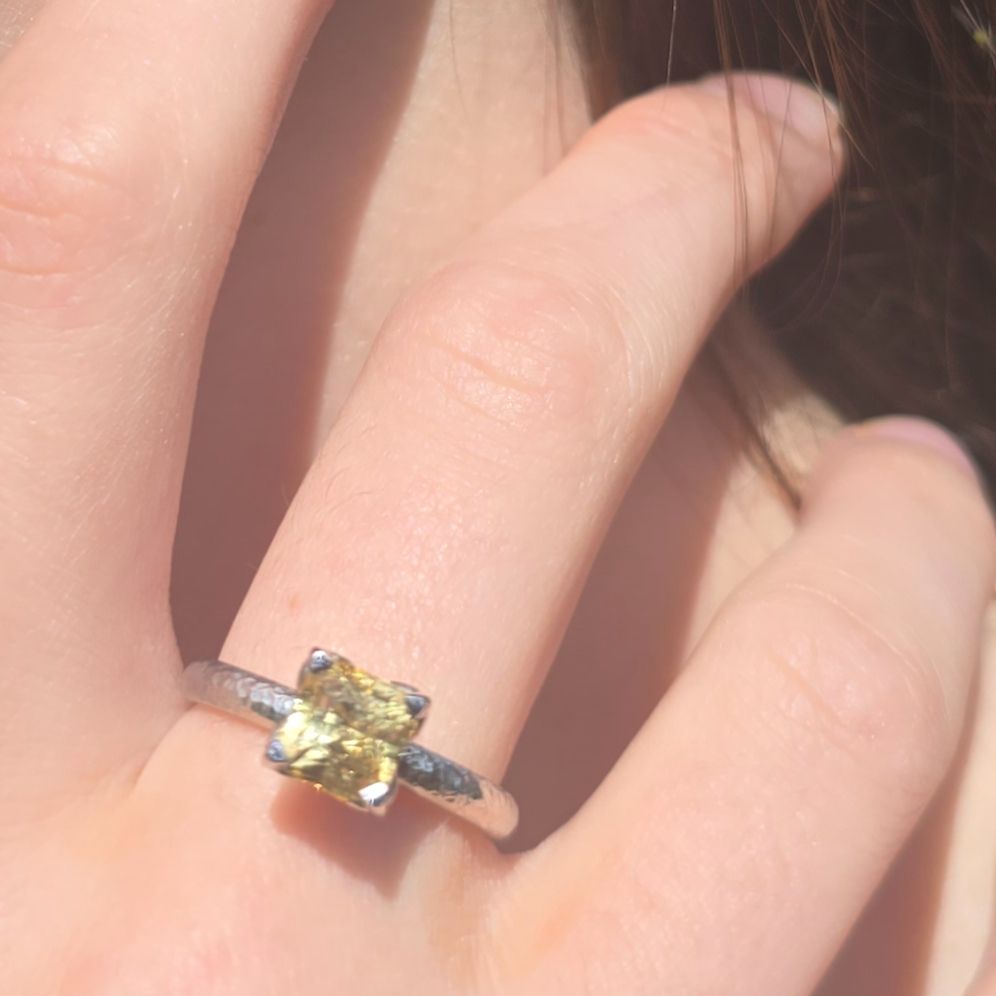 Platinum &amp; Yellow Sapphire Dress Ring