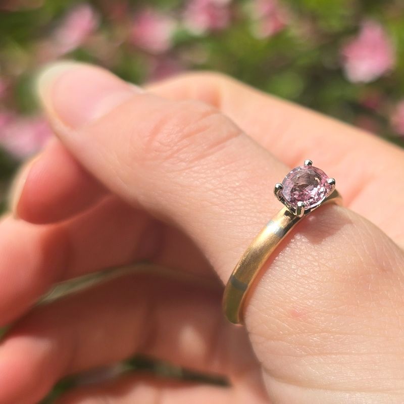 18ct Rose Gold, Platinum &amp; Pink Sapphire ring