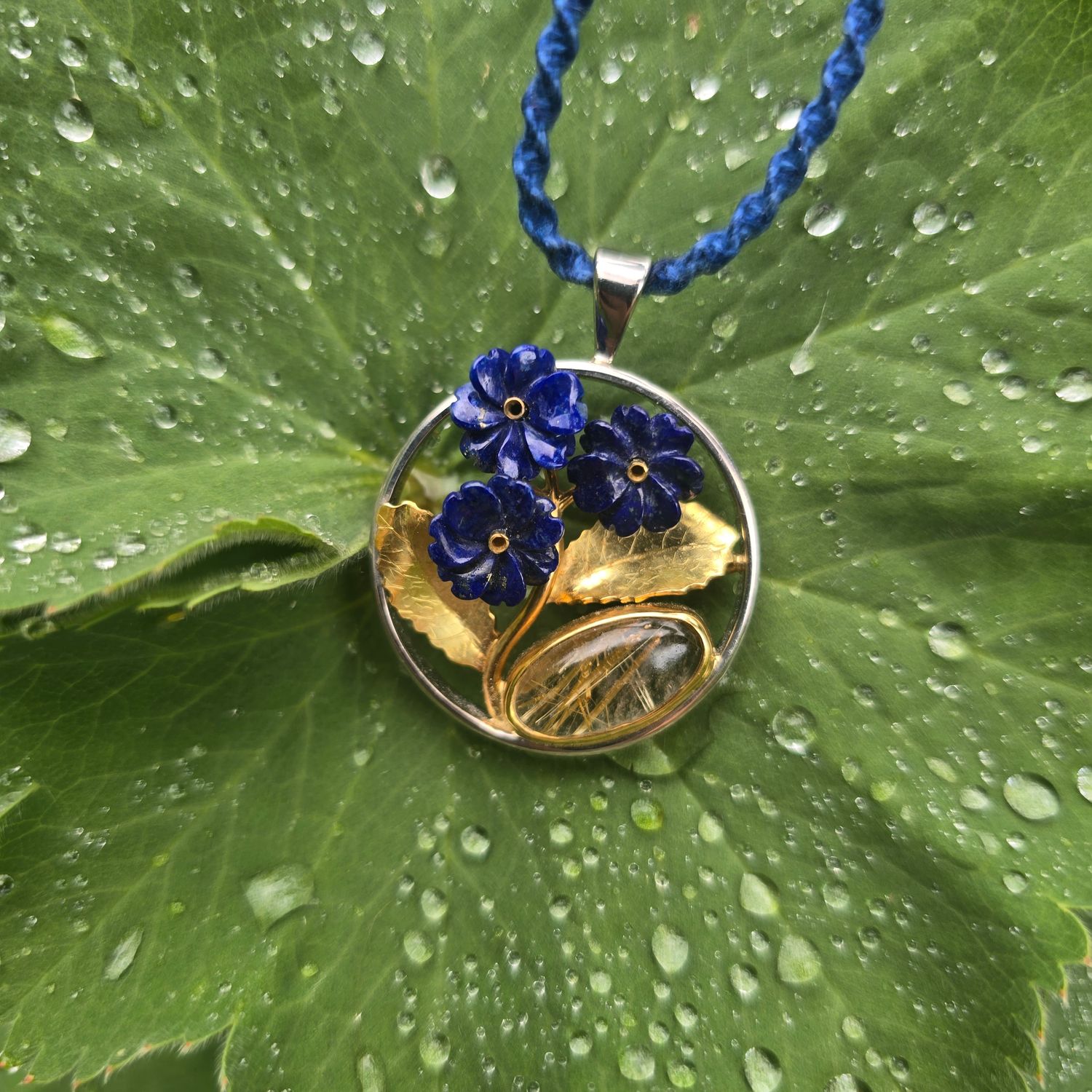 Blue Primula pendant