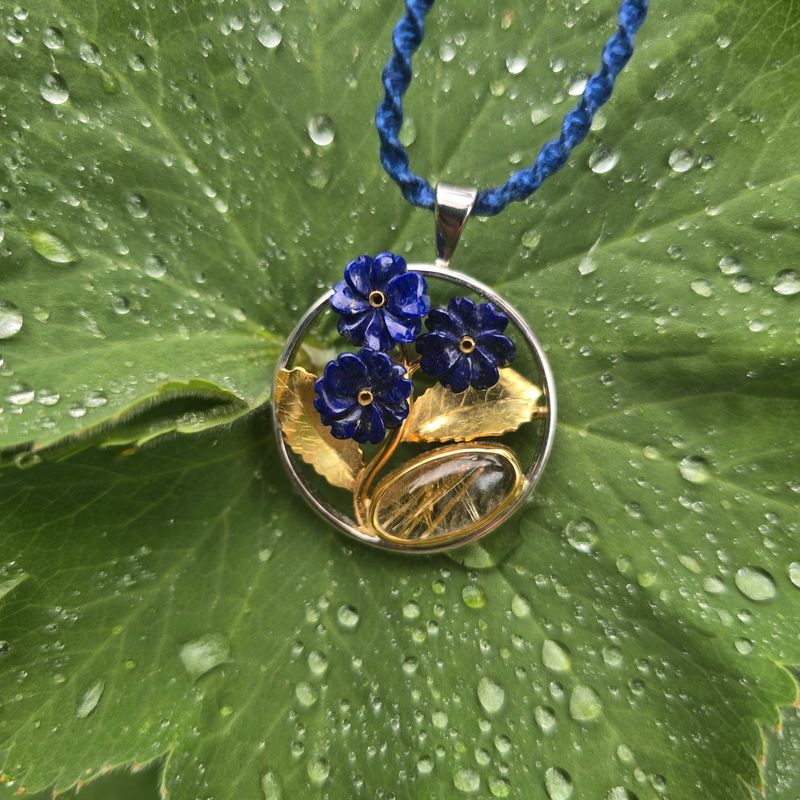 Blue Primula pendant