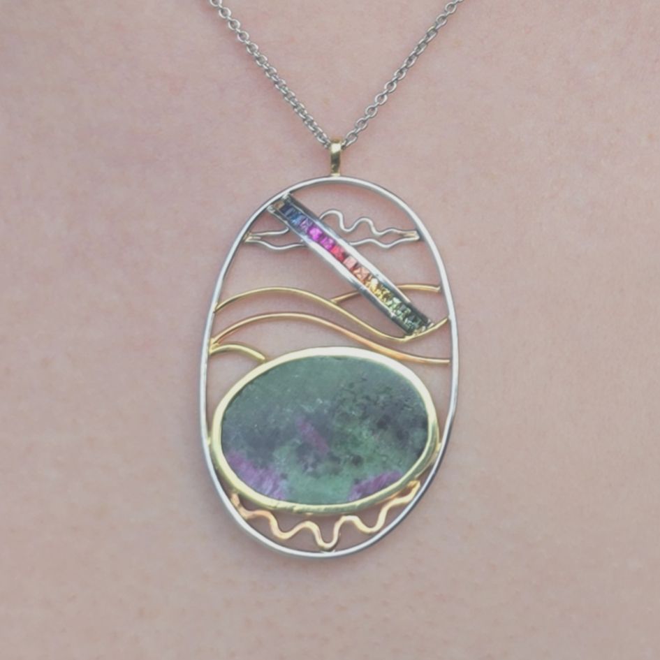 Yorkshire Moor and Rainbow Pendant